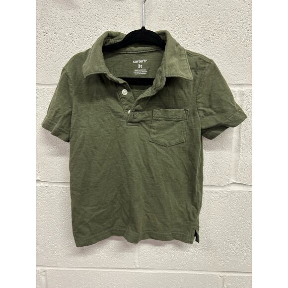 2 Buttons green Boys 3t shirt with pocket - Picture 1 of 3
